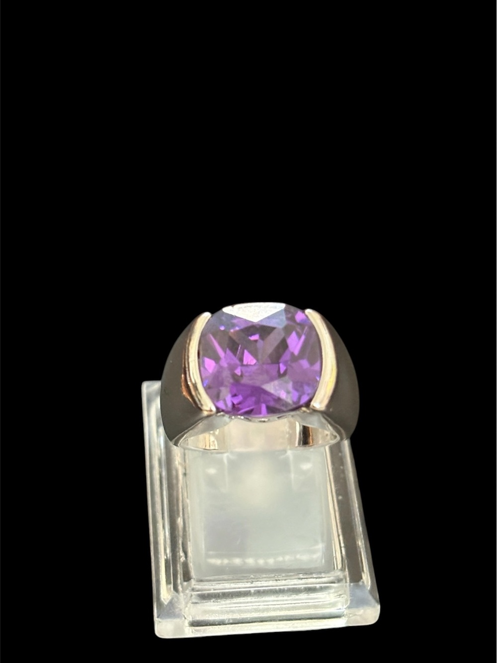 Silver Ring with Purple Gemstone